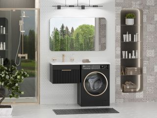 Подвесная тумба раковину Brevita Enfida ENF-09060-021Я под стиральную машину 60см чёрный